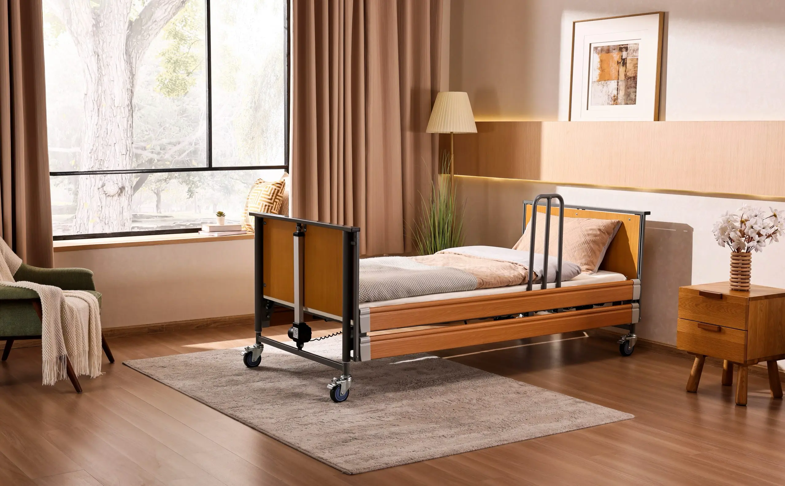 Pflegebett in einem Zimmer