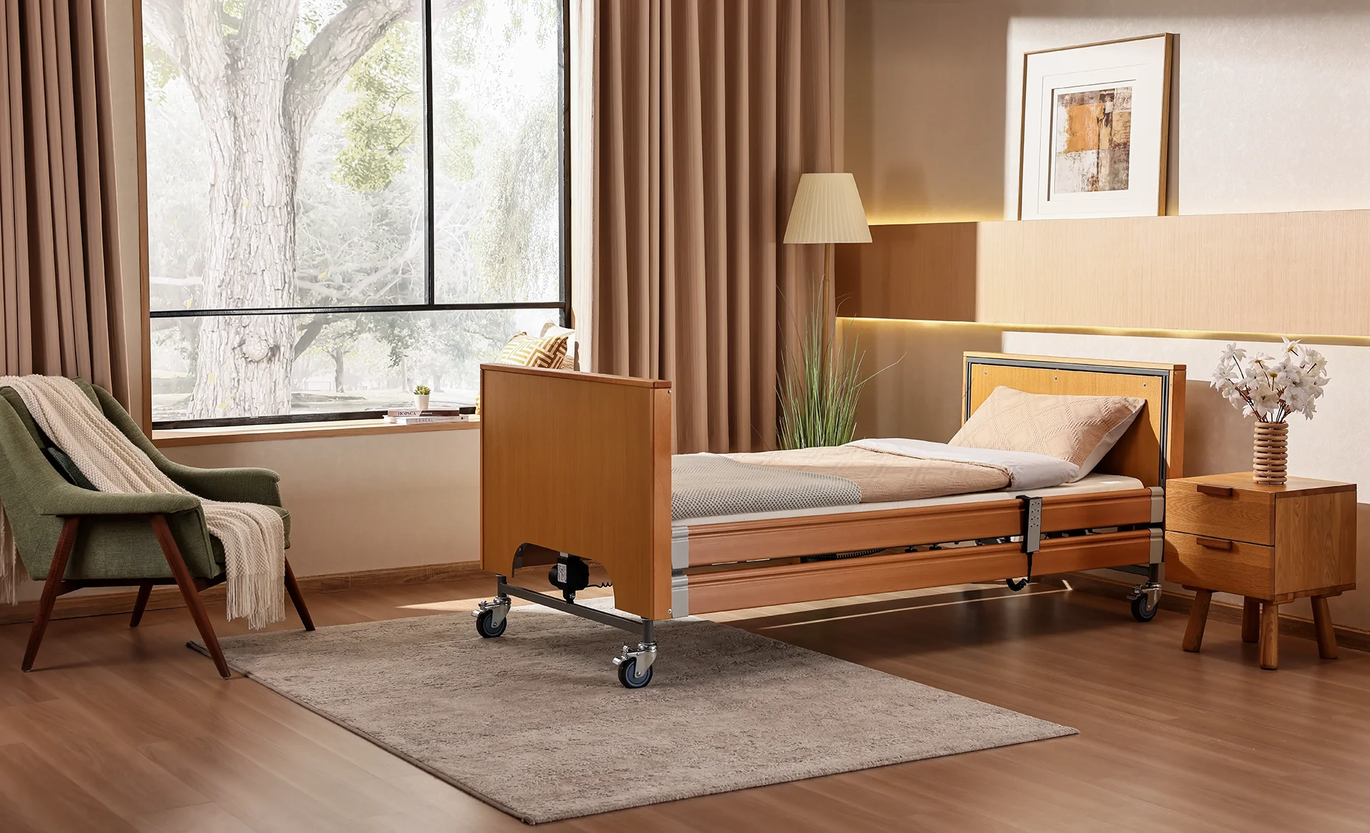 Pflegebett in einem Zimmer